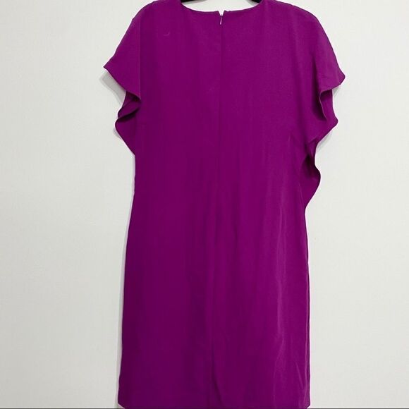 Lauren Ralph Lauren Fuchsia Dress diagonal ruffle‎ - Picture 7 of 11